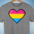 Pansexual Pride 8-Bit Pixel Heart Premium Unisex T-Shirt - Grey Heather